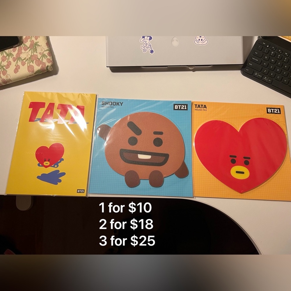BT21 BTS line friends mousepad and notebook